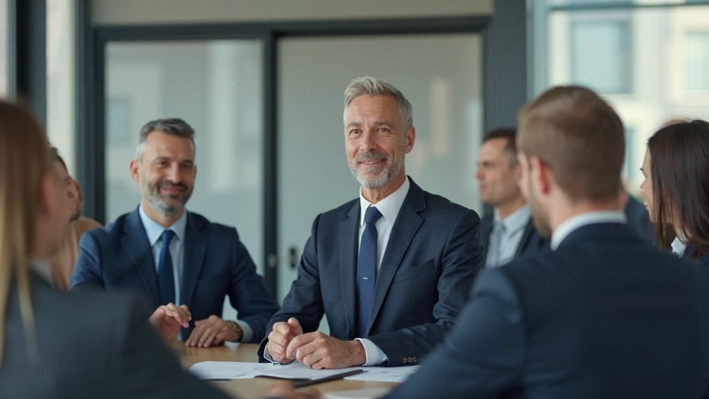 Лидер проводит встречу с командой в современном офисе